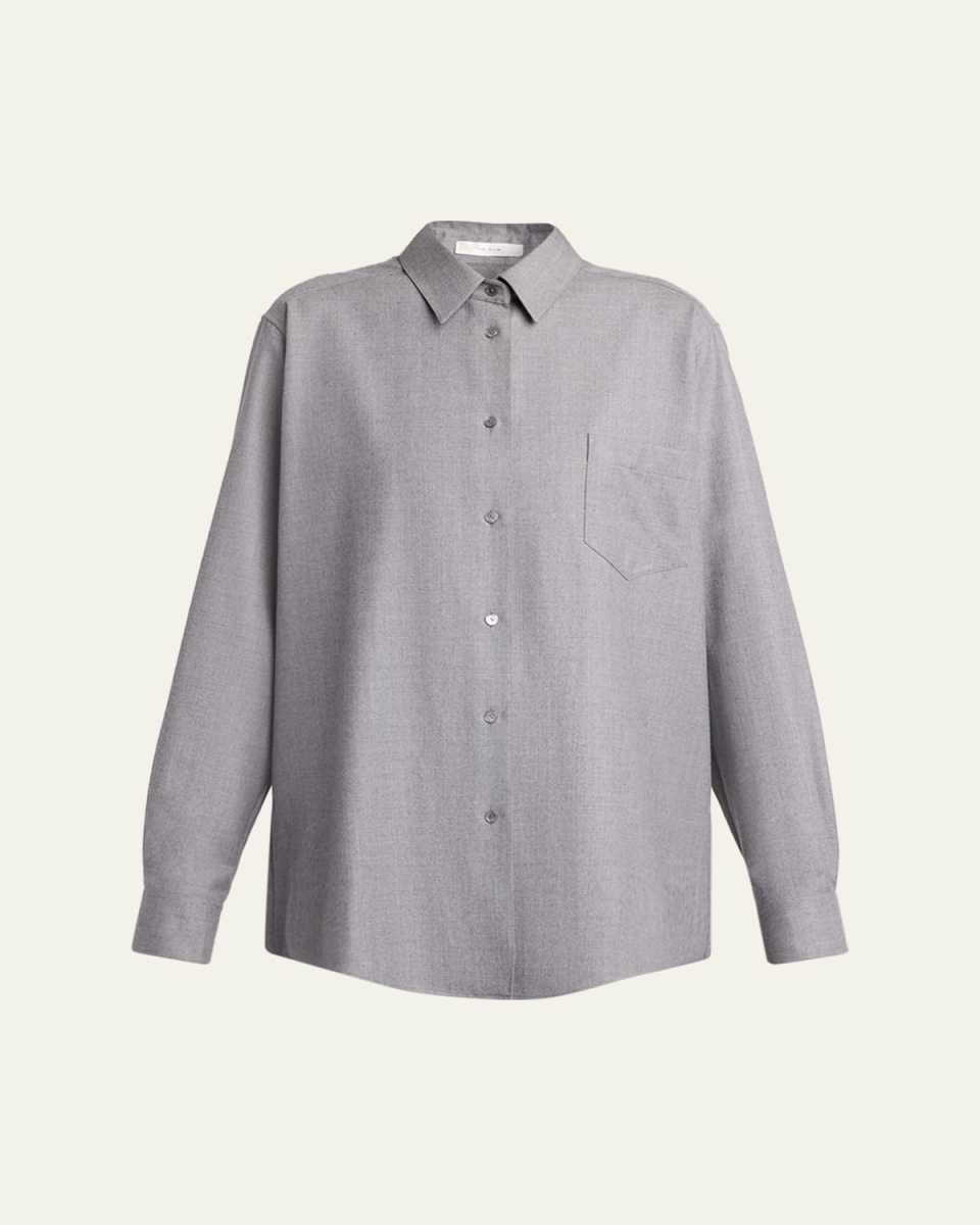 Pino Wool Button-Down Shirt